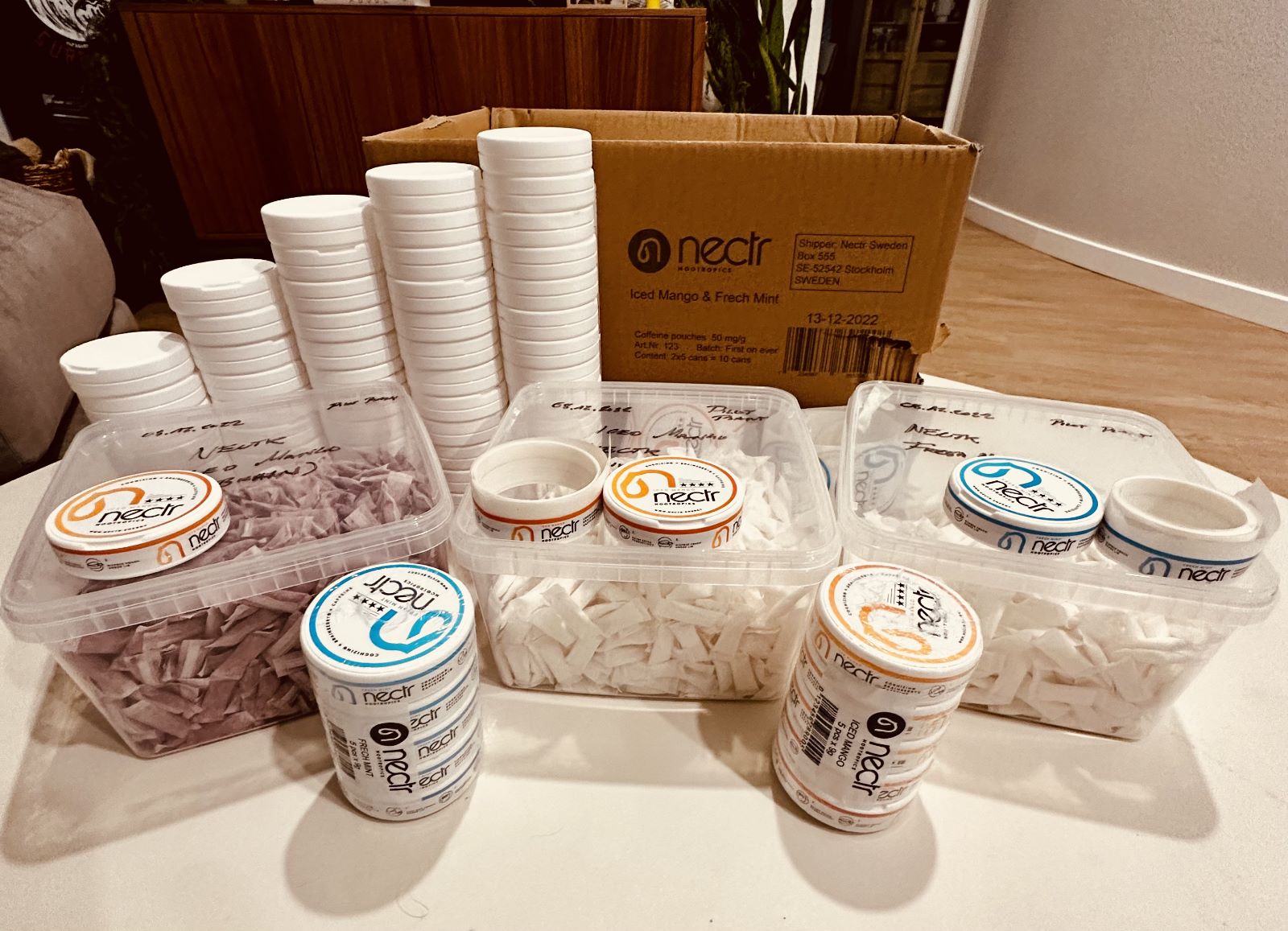Stack of Nectr products