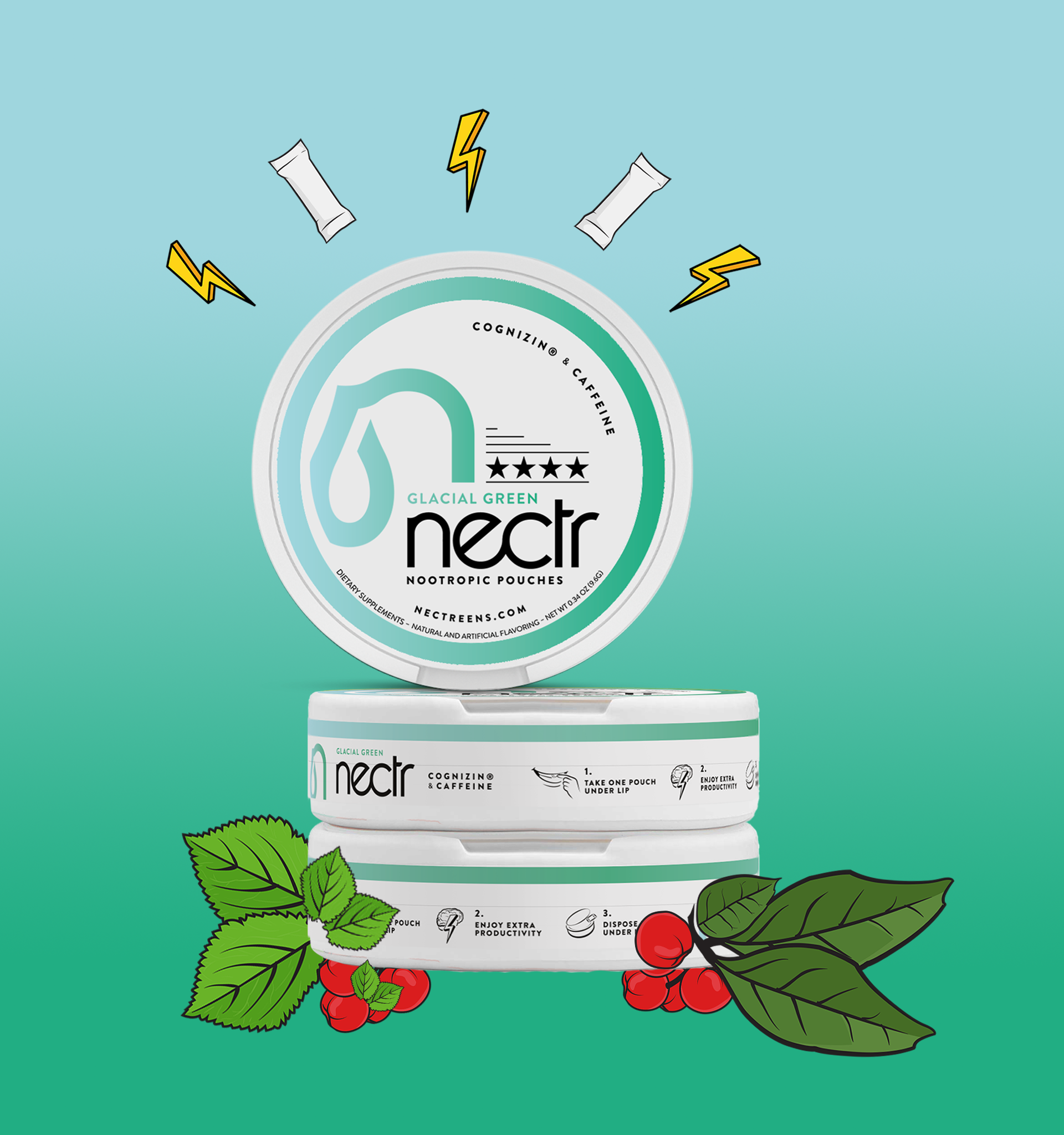 Glacial Green - Nectr Nootropic Pouches